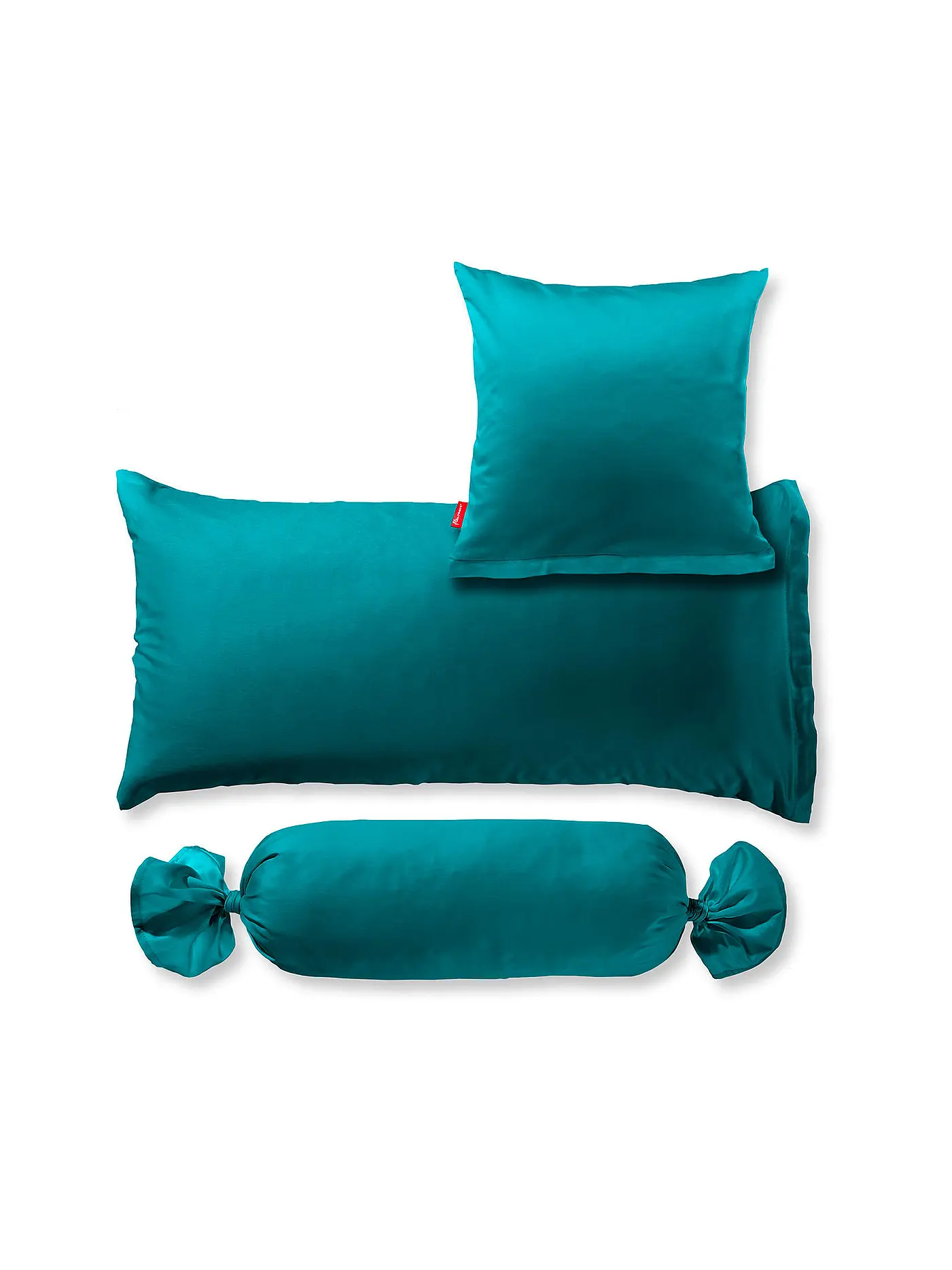 FLEURESSE | Satin-Kissenbezug "Royal Uni" 2-er 40x40cm (Lavendel) | petrol